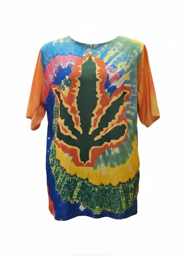 Gemini_Generated_Image_2f7ndv2f7ndv2f7n Tie-Dye Leaf Print T-shirt Large Size