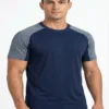 Use_this_tshirt_in_new_picture_make_a_semi_bodybil_delpmaspu Grey with Blue shoulder Sport T-shirt Large Size