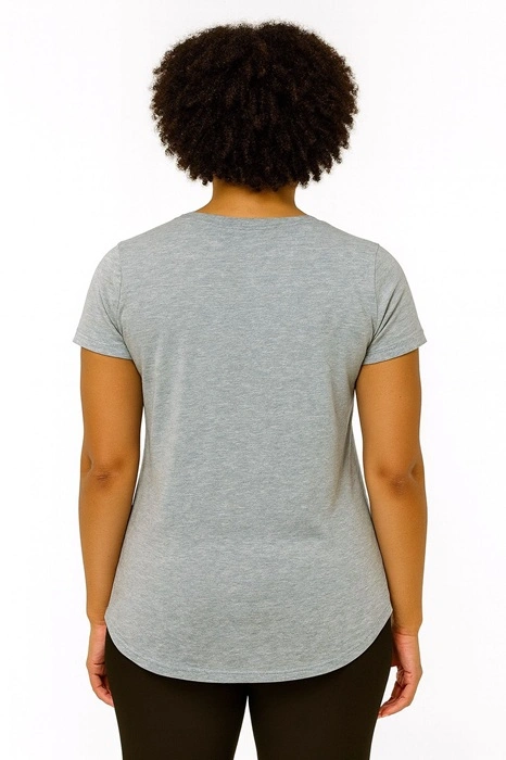 Ladies Small T-shirt Heather Grey colour