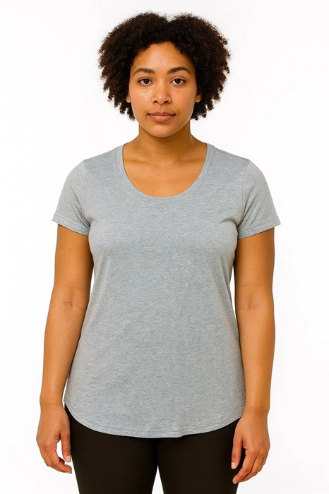 Ladies Small T-shirt Heather Grey colour