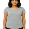 Ladies Small T-shirt Heather Grey colour