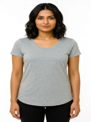 Ladies Small T-shirt Heather Grey colour