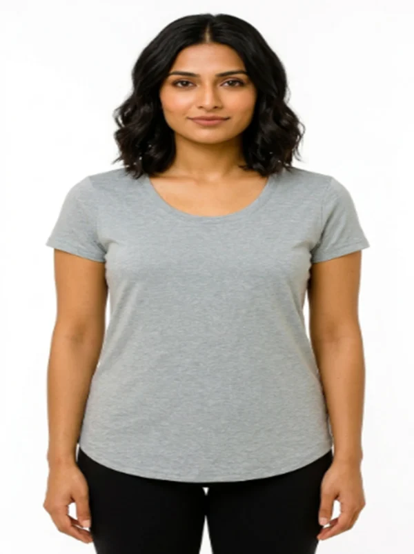 Ladies Small T-shirt Heather Grey colour