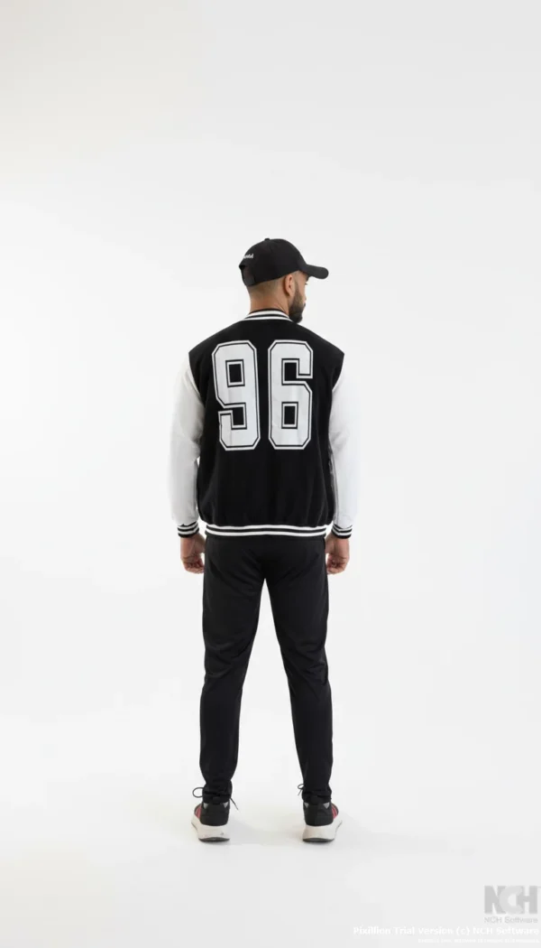 black and White Varsity Jacket small medium large XL