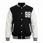 black and White Varsity Jacket small medium large XL