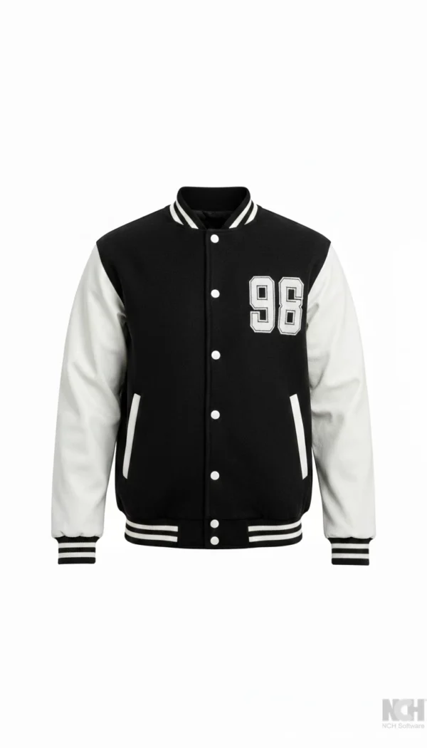 black and White Varsity Jacket small medium large XL