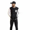 black and White Varsity Jacket small medium large XL
