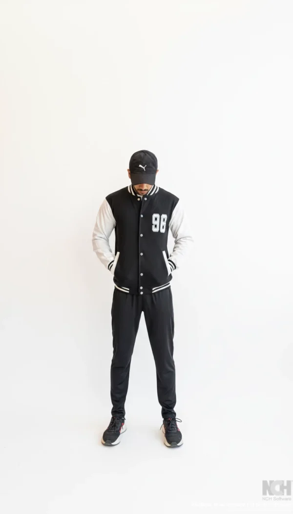 black and White Varsity Jacket small medium large XL