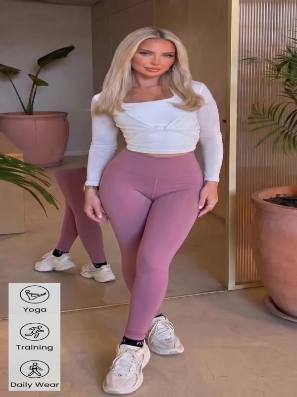 Women’s Training Leggings – Dusty Mauve Pink