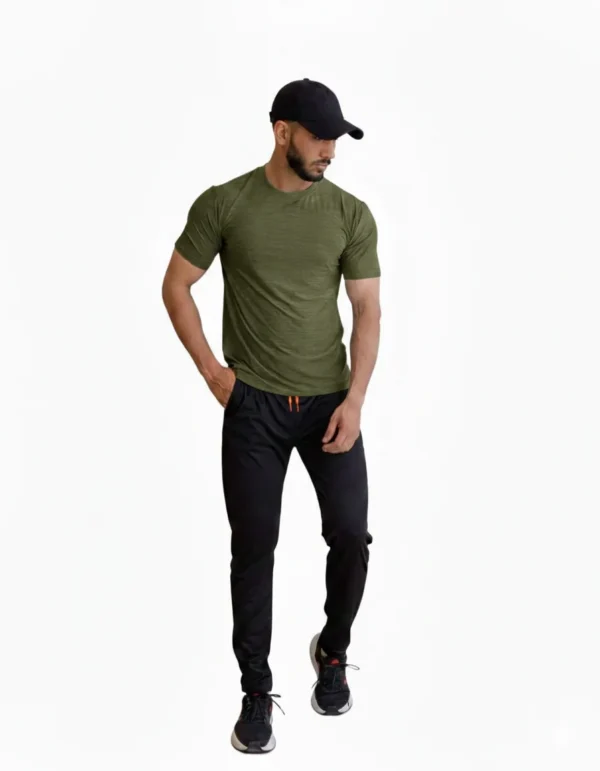 Activewear olive colour men t shirt