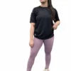 Black active wear women t shirt