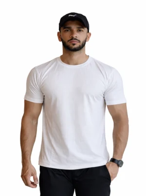 White Men Activewear T shirt