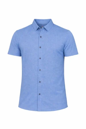 AeroFlex Button-down Blue Activewear Shirt