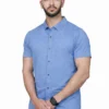 75 AeroFlex Button-down Blue Activewear Shirt