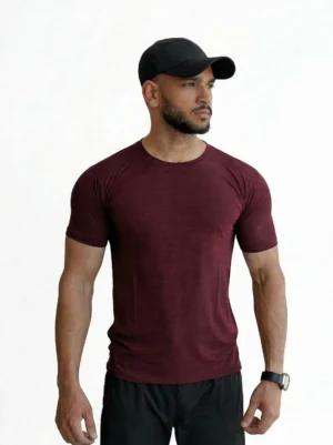 Maroon activewear shirt for men