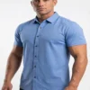 AeroFlex Button-down Blue Activewear Shirt