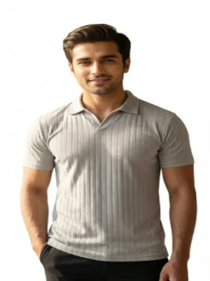 Light Olive Textured Performance Polo Shirt Made in China(Small To Large)