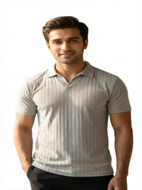 webp24 Light Olive Textured Performance Polo Shirt Made in China(Small To Large)