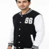 black and White Varsity Jacket small medium large XL