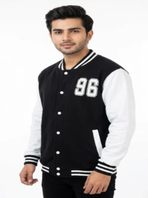 black and White Varsity Jacket small medium large XL