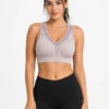 Original 90 Degree by Reflex Mesh Racerback Sports Bra – Light Mauve (Size Large)