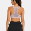 Original 90 Degree by Reflex Mesh Racerback Sports Bra – Light Mauve (Size Large)