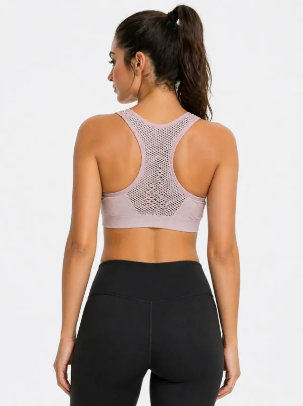 Original 90 Degree by Reflex Mesh Racerback Sports Bra – Light Mauve (Size Large)