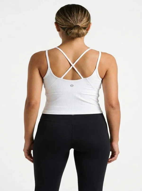 Original Lululemon Ribbed Strappy Back Cropped Sports Bra Extra Small
