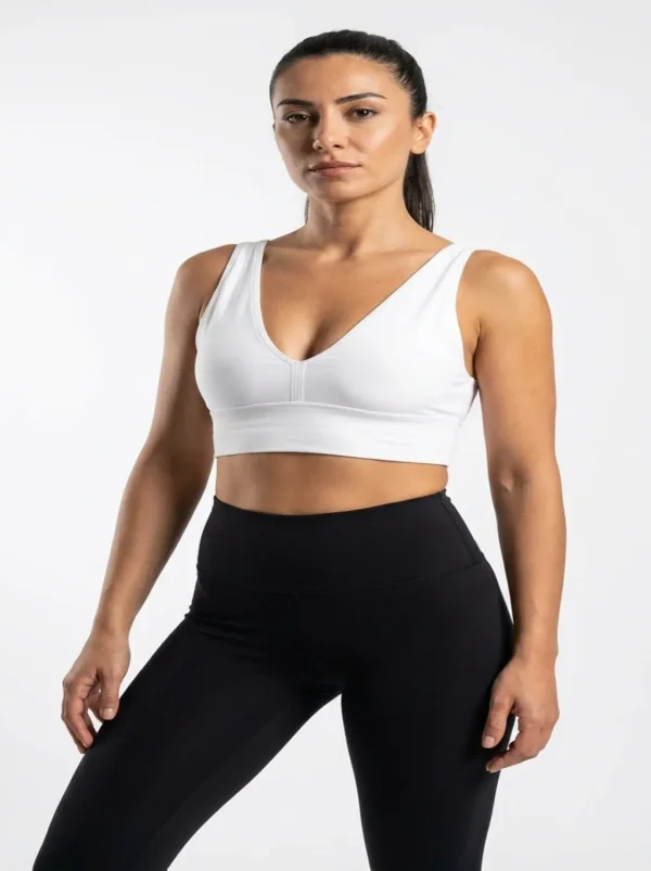 Original Lululemon Athletica V-Neck Light-Support Sports Bra ( White ) Small