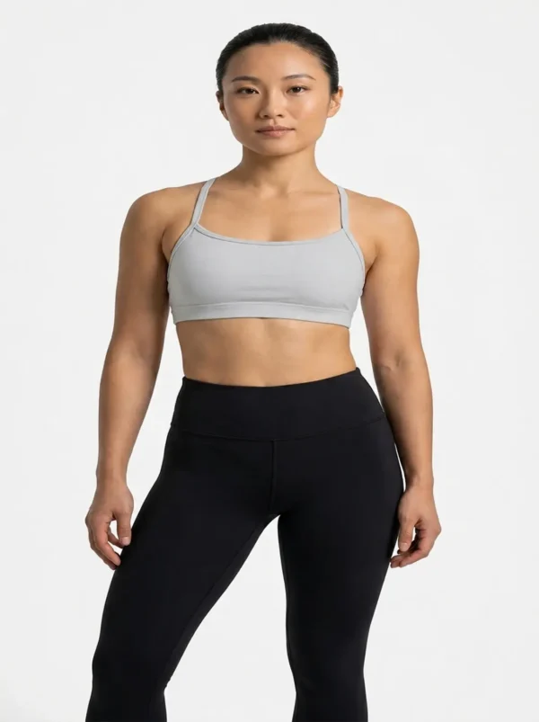 Original Lululemon Athletica Flow Y Sports Bra Light Gray Small