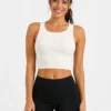 35 Original Lululemon Ribbed High-Neck Longline Training Bra White Extra Small