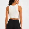 36 Original Lululemon Ribbed High-Neck Longline Training Bra White Extra Small