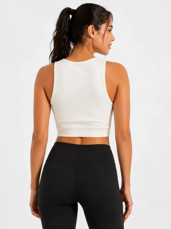 36 Original Lululemon Ribbed High-Neck Longline Training Bra White Extra Small
