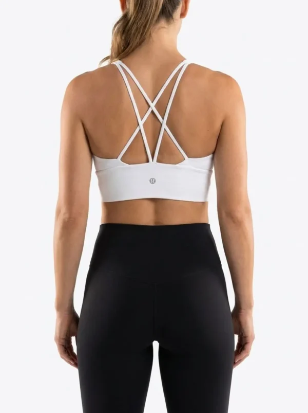 45 Original Lululemon Serene Strappy Longline Bra White Medium