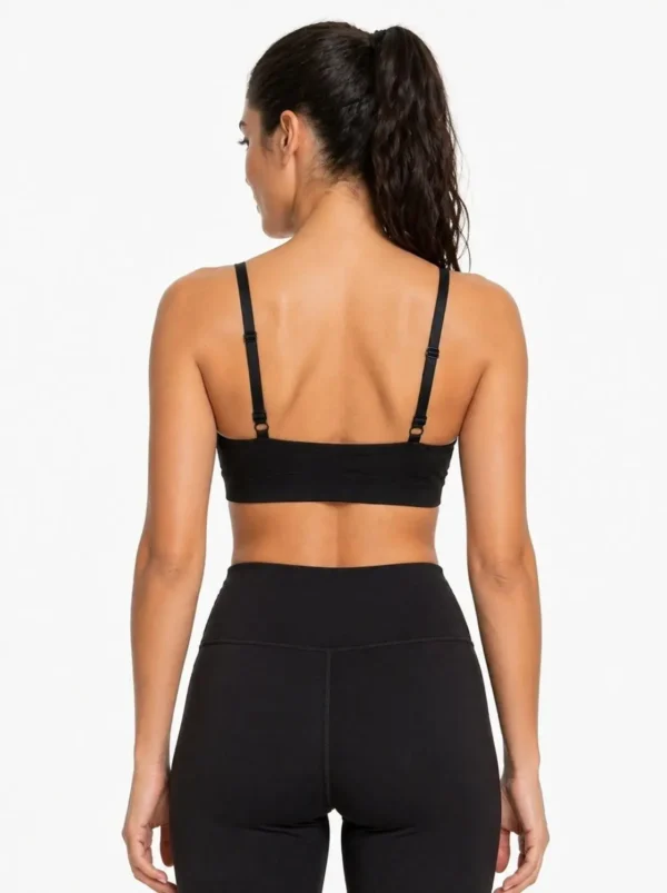 Original OUNO Strappy Front Seamless Sports Bra (Black) Large