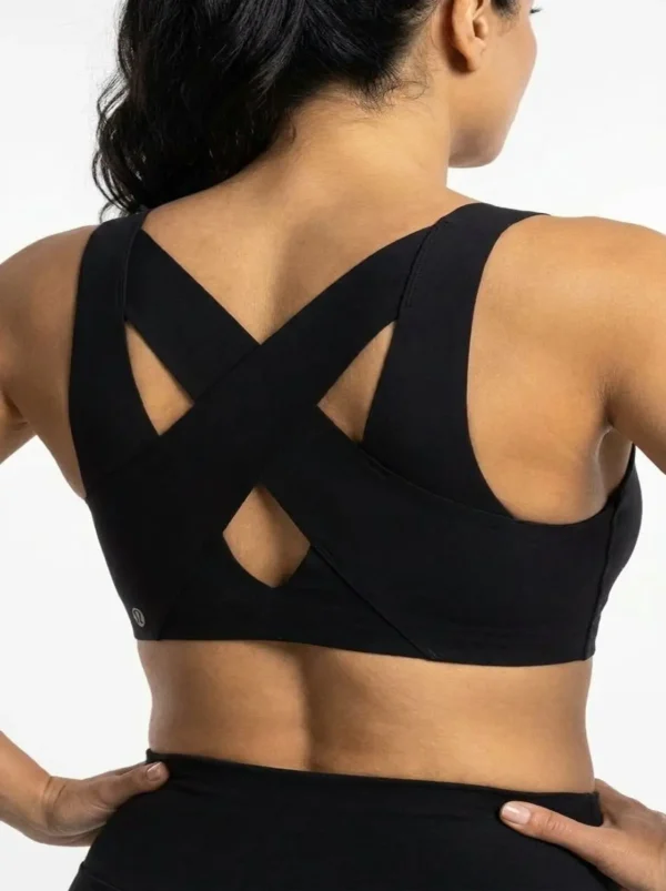 Original Lululemon Energy™ Cross-Back Medium Support Sports Bra Black Large
