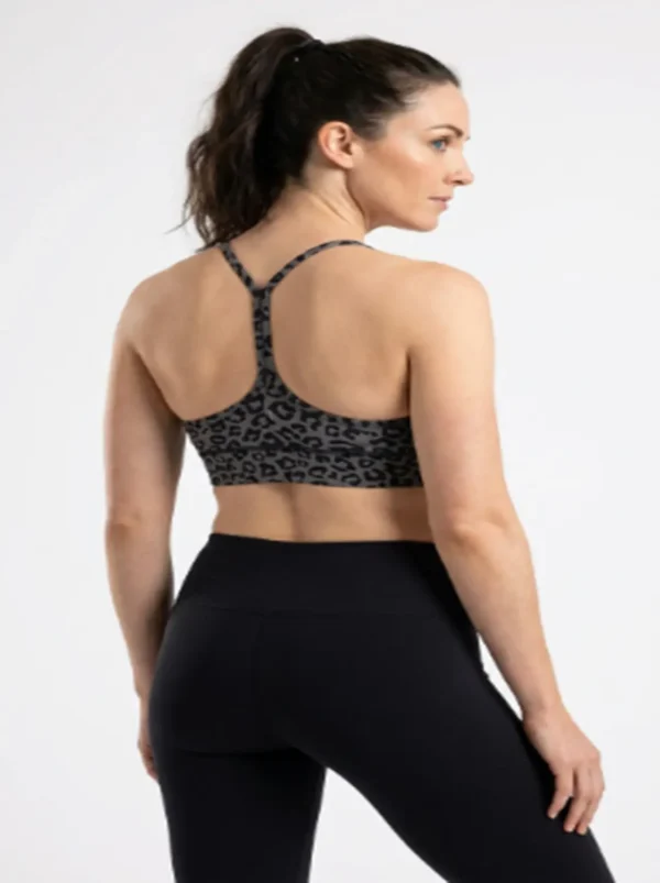 Original Lululemon Align™ Leopard Print Racerback Sports Bra – Grey/Black Small