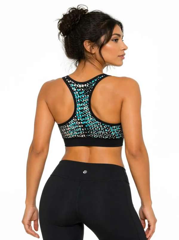 76 Dusty Speckle Racerback Sport Bra Size Small
