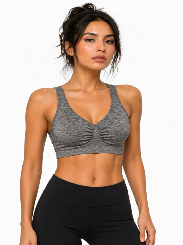 FlexFit Sculpt Seamless Sports Bra – Heather Gray Medium