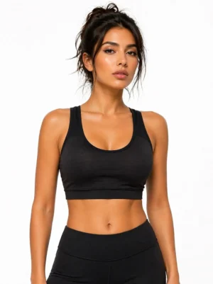 AirFlex Mesh Racerback Sports Bra – Black Size 2X-Small