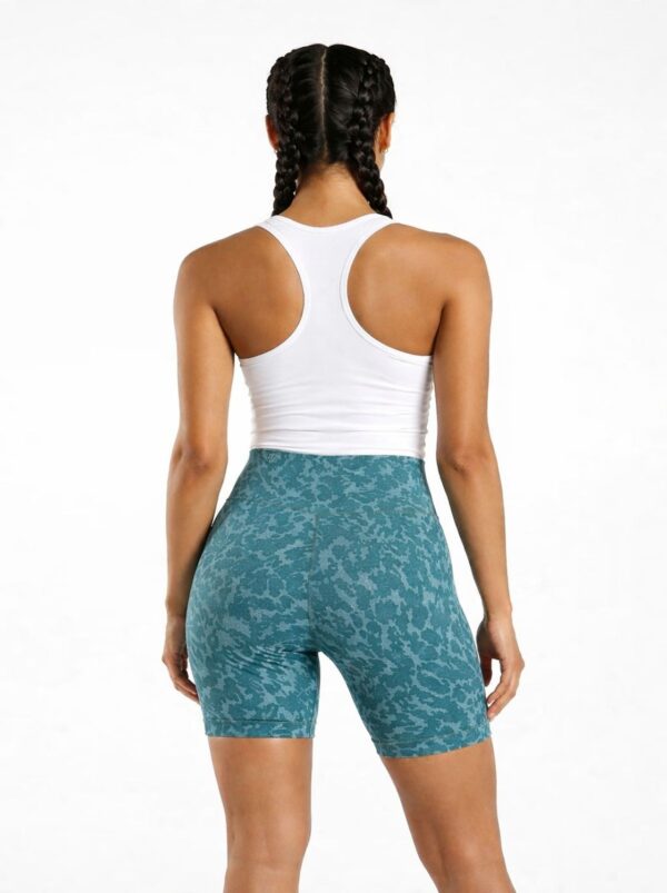Original Gymshark Teal Abstract Print High-Waist Biker Shorts Size 2X-Small