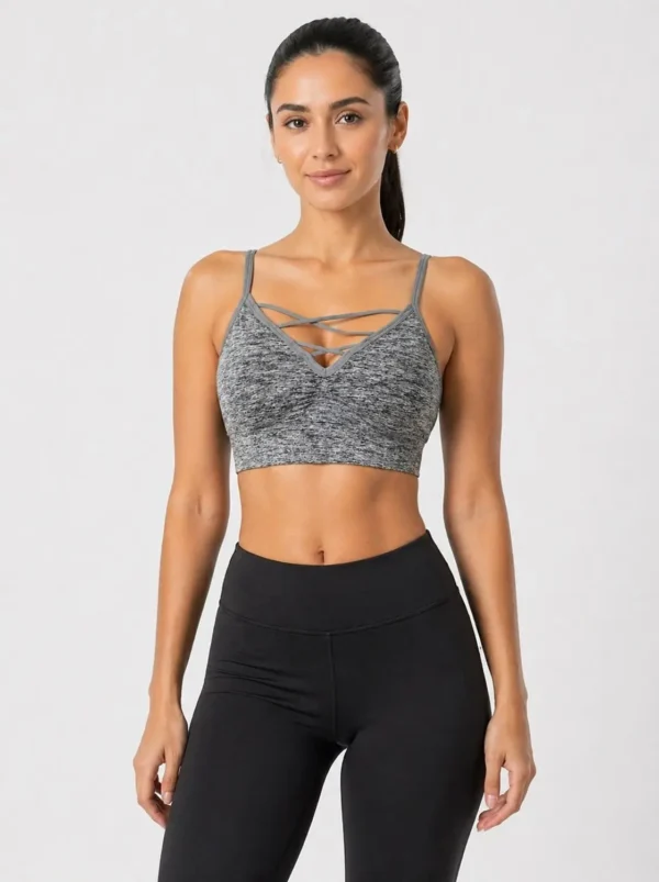 84 StrataFlex Heather Strappy Support Sports Bra Size Large