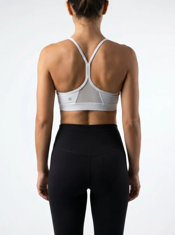 Original Lululemon Flow Y Bra Long Line – Light Grey Size Small
