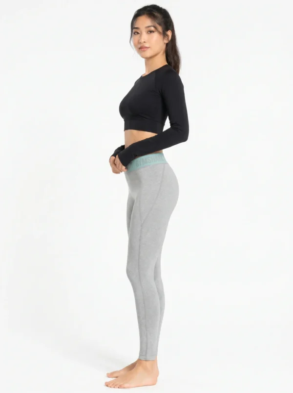 Original Gymshark SculptFlex Contour Performance Leggings – Light Grey Size:Large