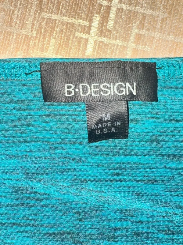 WhatsApp Image 2026-04-22 at 17.32.54 Original B.DESIGN Teal Embellished V-Neck Ruched Side Blouse (Size: Medium)