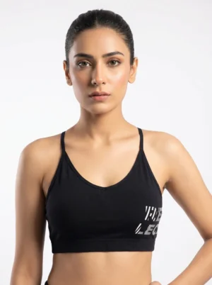 H&M Women’s Power Collection Cross-Back Light Support Sports Bra (Black) U.S Size Small