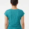 make_a_new_202604221744 Original B.DESIGN Teal Embellished V-Neck Ruched Side Blouse (Size: Medium)