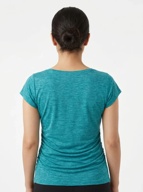 make_a_new_202604221744 Original B.DESIGN Teal Embellished V-Neck Ruched Side Blouse (Size: Medium)