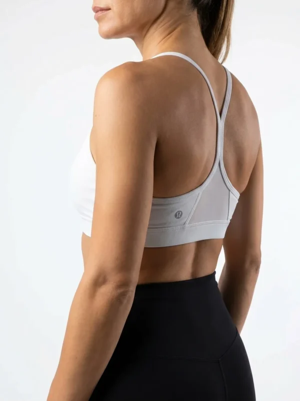 Original Lululemon Flow Y Bra Long Line – Light Grey Size Small