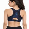 webp26 Midnight Blue Tropical Print Racerback Sports Bra XXS Size
